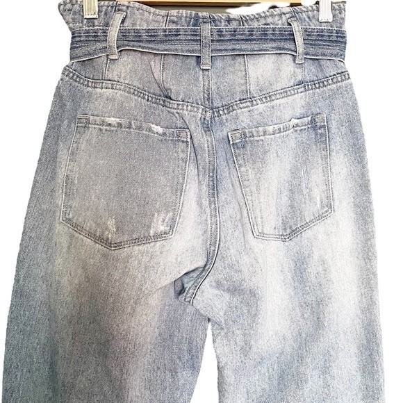 Vervet Mom Jeans Acid Wash Tie-Waist Paper Bag Distressed Denim Women’s Size 26 - Picture 4 of 9